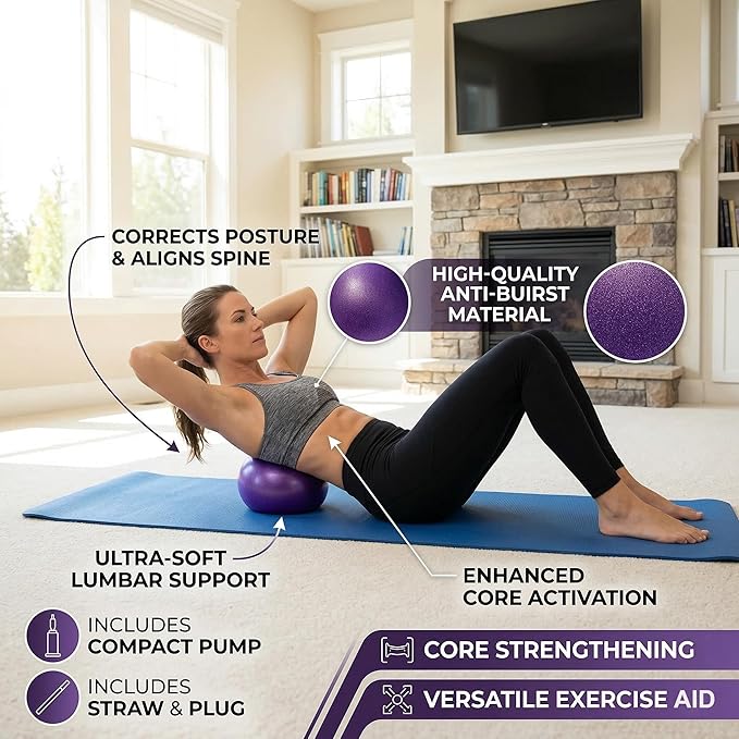 Mini Yoga Balls 6 Inch Exercise Pilates Therapy Balance Micropore Ball Barre Equipment for Home Stability Training Physical Core Training with Pump
