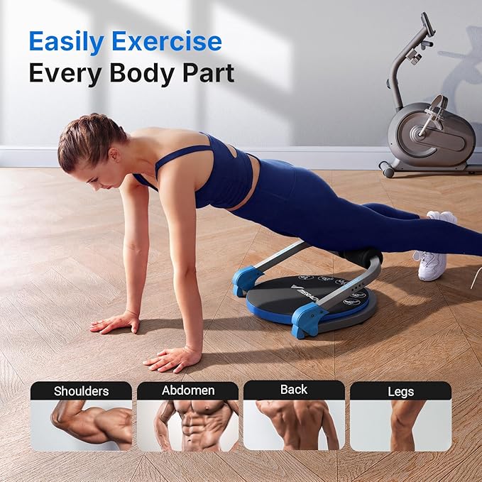 MERACH Ab Machine, Sit Up Exercise Equipment with 3 Adjustable Resistance Levels, Automatic Rebound Ab Crunch Machine for Core Workout, Ab Workout Equipment for Stomach