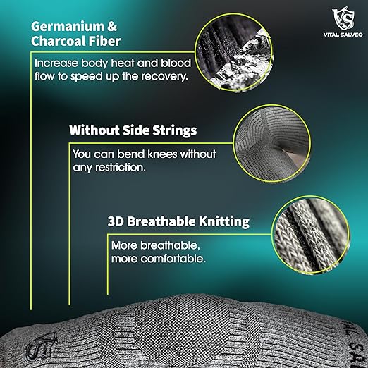 VITAL SALVEO-Compression Recovery Knee Sleeve/brace C3-COMFORT, Pain Relief, Protects Joint - Ideal for Sports and Daily Wear(1 Pair)/XL