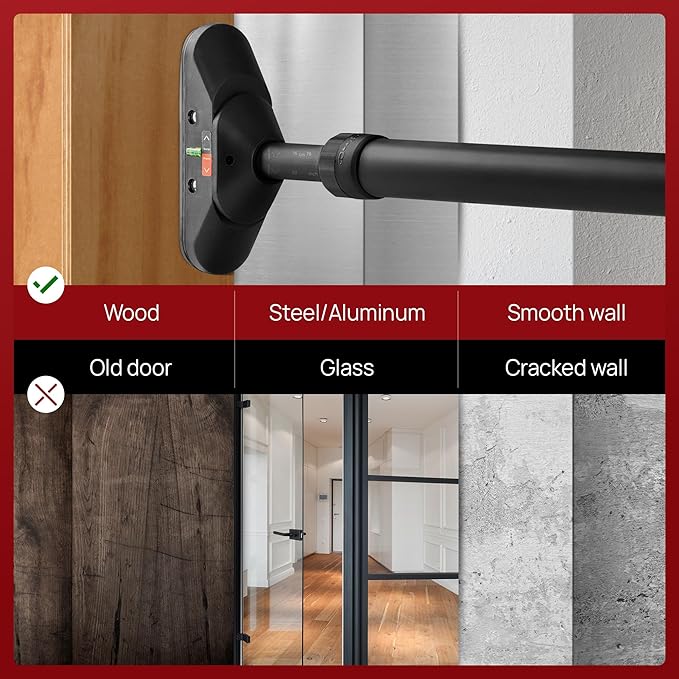 Yes4All Heavy Duty Wall Mounted Pull Up Bar, Over Door Pull Up Bar for Doorway, Multi Grip Chin Up Bar, Sturdy Strength Training Bars & Durable Gym Bar for Home Exercise