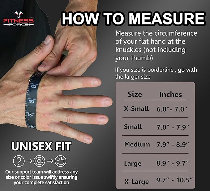 FITNESS FORCE Ventilated Weightlifting Gloves Workout Gloves for Men & Women with Built-in Wrist Wraps Fingerless Gym Gloves for Men Perfect for Exercise Fitness, Weight Lifting, Cross Training