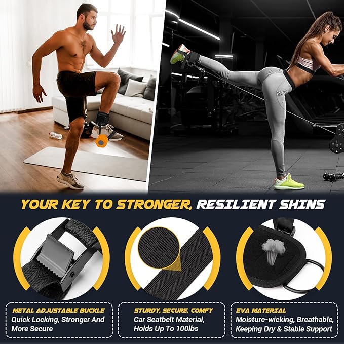 nooncrazy Ankle Straps for Dumbbell and Cable Machine, Dumbbell Foot Attachment with Longer Stronger Nylon Strap, Tibialis Trainer, Leg Extensions, Hamstring Curls for Women and Men
