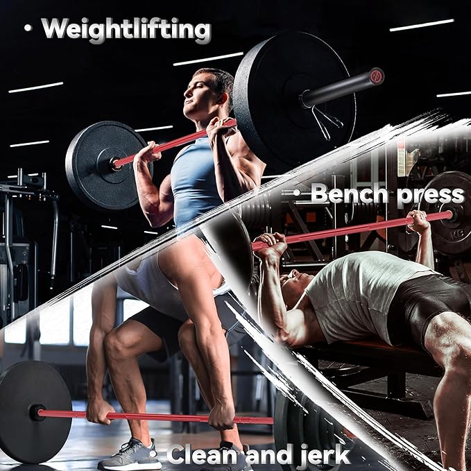 GaveeLife Olympic Barbell Bar for Weightlifting - 7FT Heavy Duty (1500LB/700LB), 4FT Short (500LB), 4FT EZ Curl Bar - Weight Bar Fit 2” Standard Weights - Home Gym Strength Training