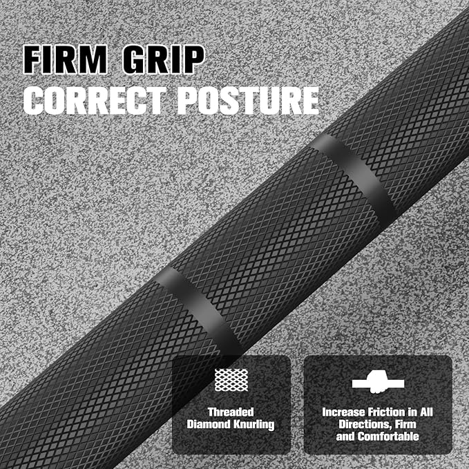 RitFit Elite 7ft Olympic Barbell, Robust 45lb Barbell for Weightlifting and Powerlifting, Superior Olympic Bar with Exceptional 500lbs Load Capacity, Weight Bar for 2” Standard Plates
