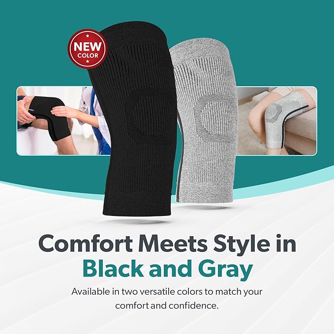 BraceAbility Plus Size Knee Brace for Women and Men – Compression Sleeve for Knee Pain Relief, Arthritis, Swelling, Osteoarthritis, Meniscus Tear, Joint Support Knee Stabilizer (3XL/4XL Wide Gray)