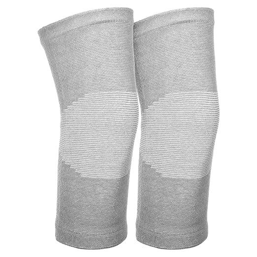 2 PCS Bamboo Charcoal Knee Sleeve Compression Knee Sleeve Elastic Thicken Warm Knees Brace for Arthritis Pain Enhanced Comfort Running Cycling Ski Dance Men Women (Large)