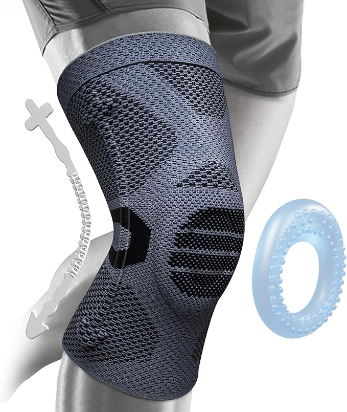 NEENCA Professional Knee Brace for Pain Relief, Medical Knee Compression Sleeve, Knee Support with Horizontal Knit Tech for Meniscus Tear, ACL, Arthritis, Joint Pain, Runner, Workout