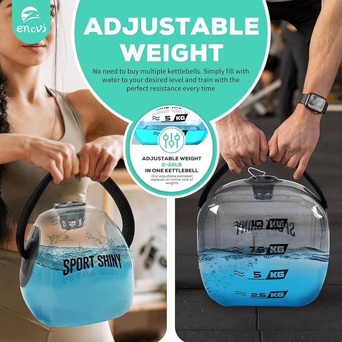 EasyGo Kettlebells, Foldable Water-Filled Kettlebell, Adjustable Kettlebell