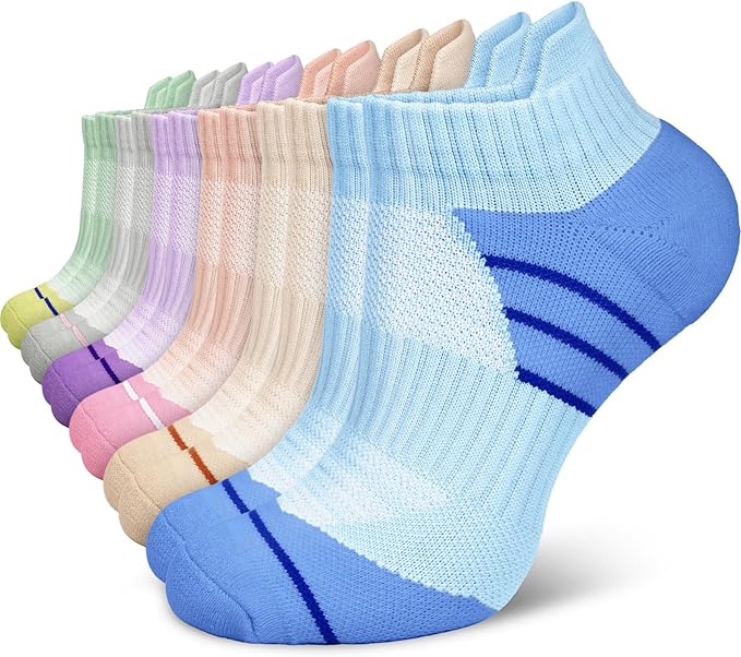 5 Pairs Copper Compression Socks for Women & Men - Ankle Plantar Fasciitis Arch Support Running Socks for Athletic