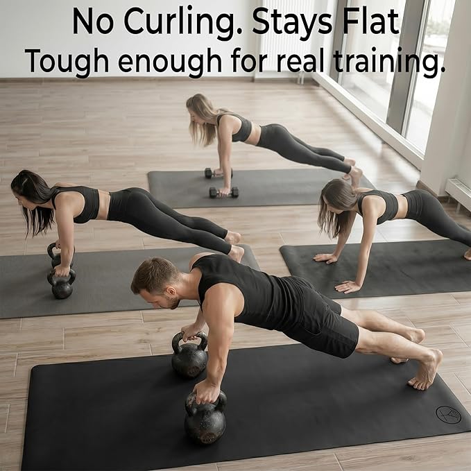 Tatago Hot Yoga Mat Non Slip-Professional Grade Natural Rubber Yoga Mat, Pliates Mat, Stretching Mat or exercise mats for home workout. Nonslip for Hot and Sweaty Classes. Includes Yoga Strap for Carrying and Stretching too.