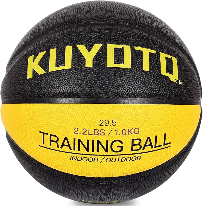 KUYOTQ 3LBS/3.3LBS/2.2LBS Weighted Heavy Training Basketball 29.5/28.5" in and Outdoor Improving Handling Dribbling Passing Rebounding Skill Composite Size 7/6 Weighted Training Basketball Equipment
