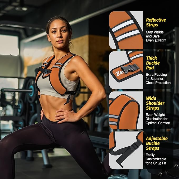ZELUS Weighted Vest, Washable Z-Fit Soft Iron Weighted Vest for Women and Men, 5/10/15 lb Weight Vest with Reflective Strips & Adjustable Straps, Ultra Thin Weight Vest for Gym Strength Training