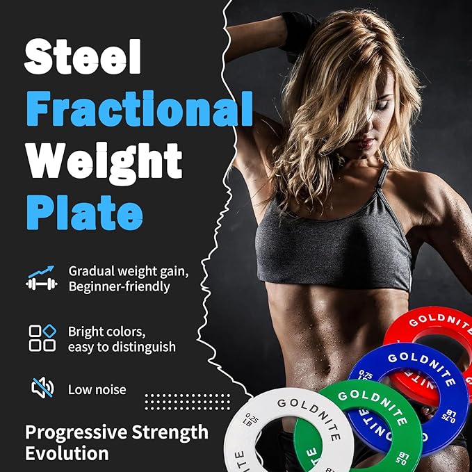 Change Plates Set 1.25LB 2.5LB 5LB Set Fractional Weight Plate Olympic Bumper Plates for Cross Training Steel Insert Strength Training Weight Plates