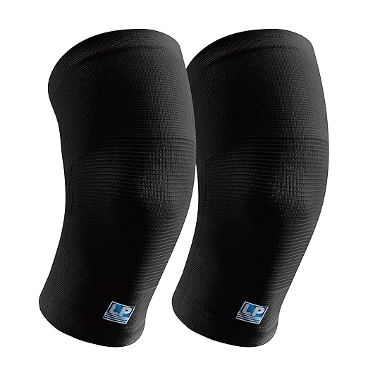 LP 647 Knee Braces For Arthritis Pain, Knee Pain Relief, Injury Recovery - Knee Sleeve For Weightlifting, Basketball, Hiking, Biking, Running, For Men Women (Black, L, 2 Pack)