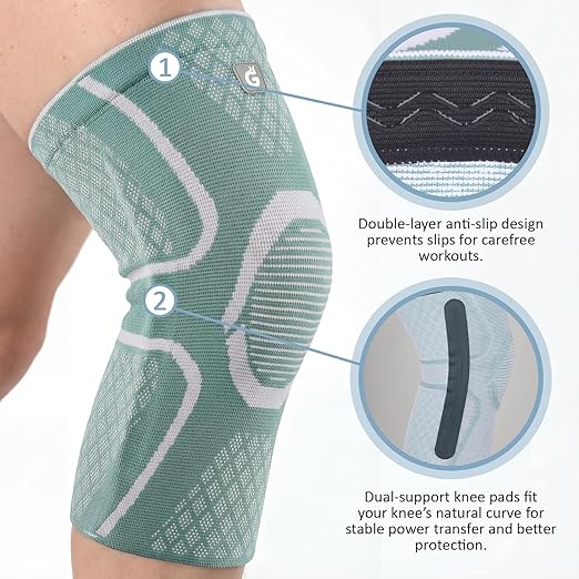 GOOGAH Knee Compression braces 2-Pack - Pain Relief Support for Arthritis, ACL & Meniscus Tears | Breathable Nylon Knee Sleeves for Men & Women | Sizes XXS-2XL