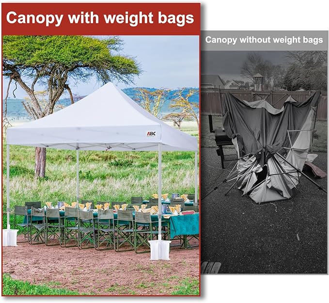 ABCCANOPY Canopy Weights 150 LBS Tent Sand Bags,4-Pack White (Without Sand)