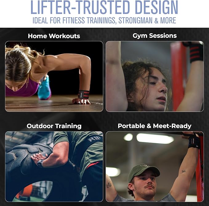 Rip Toned Wrist Wraps for Weightlifting – USPA & USAPL Approved 18" Wrist Straps for Powerlifting – Adjustable, Durable Gym Wraps with Thumb Loop – Maximum Support for Men & Women