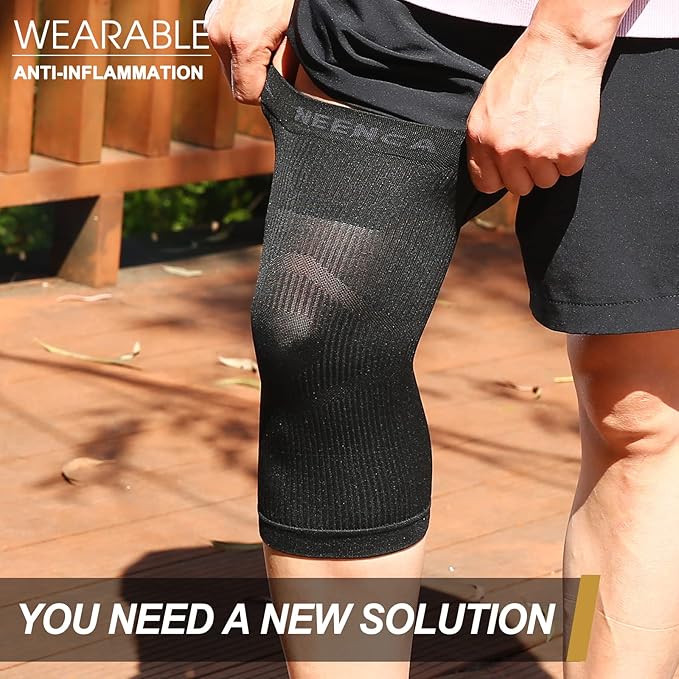 NEENCA Ultra-thin Knee Sleeve for Knee Pain, Lightest Knee Compression Sleeve with Graphene Ions Infused Fabric for Pain Relief, Swelling, Arthritis, Poor Circulation, Running, Sport
