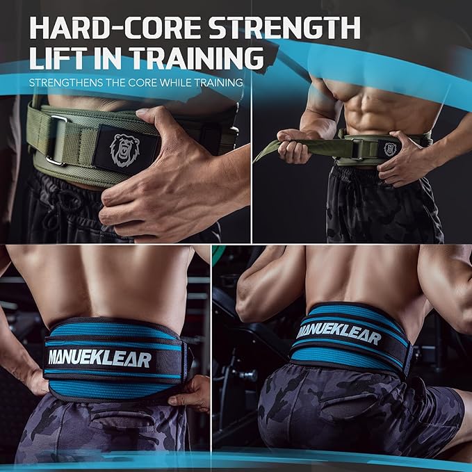 Weight Lifting Belt, Lifting Belts for Women Men,MANUEKLEAR Weightlifting Belt Quick Locking Back Support for Bodybuilding, Fitness, Powerlifting, Cross Training, Squats, Workout, Exercise