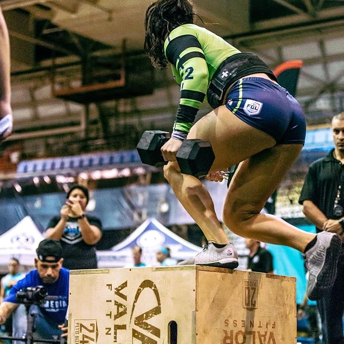 Valor Fitness Plyo Box - Wooden Plyometric Jump Box for Strength and Conditioning Training Box Jump (20” x 24” x 30”) and (18” x 20” x 24”)