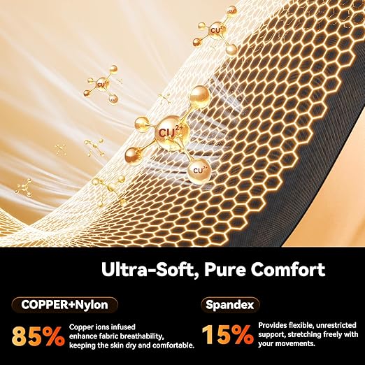 Copper Leg Compression Sleeve for Men & Women [360° Full Compression & Copper Infused] Knee Stabilizer Brace for Meniscus Tear, ACL, MCL, Arthritis & Joint Pain Relief, Calf & Thigh Support for Running