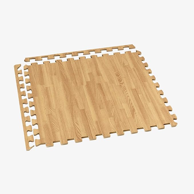Forest Floor 3/8 Inch Thick Printed Foam Tiles, Premium Wood Grain Interlocking Foam Floor Mats, Anti-Fatigue Flooring – Stylish Flooring Solution