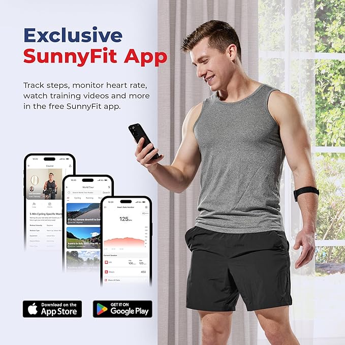 Sunny Health & Fitness Heart Rate Monitor Armband with LED Indicator, Step Counter - HR200