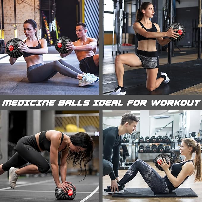 Slam Ball 8 lbs Medicine Ball Weighted Balls for Exercise and Workout, Strength, Cardio, Cross-Training and Core Workouts