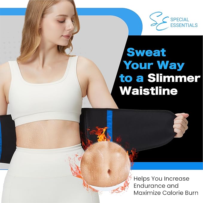 Special Essentials Waist Trainer for Women & Men Adjustable Sweat Band Waist Trimmer For Core Stability & Training Workouts