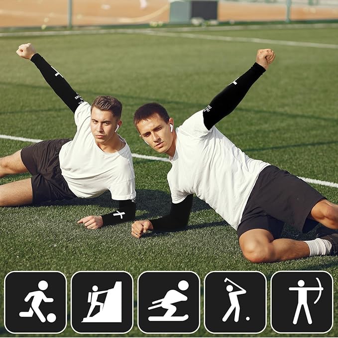 Geyoga 6 Pairs Cooling Arm Sleeves Cross Faith Cover Sleeve Jesus Bible Verses Arm Sleeves for Football Basketball