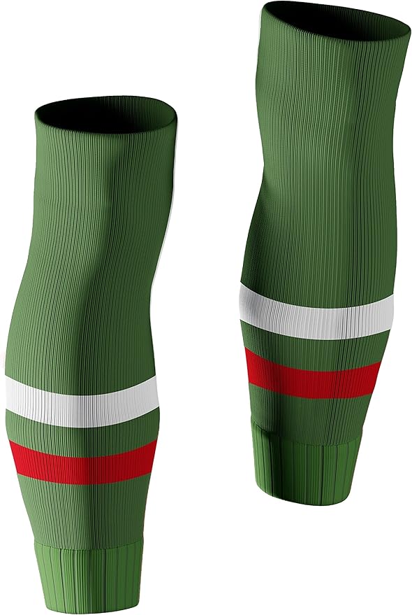 Tekkerz leg sleeve over 20 color variations compatible with grip socks for soccer, football, hockey, rugby athletic socks