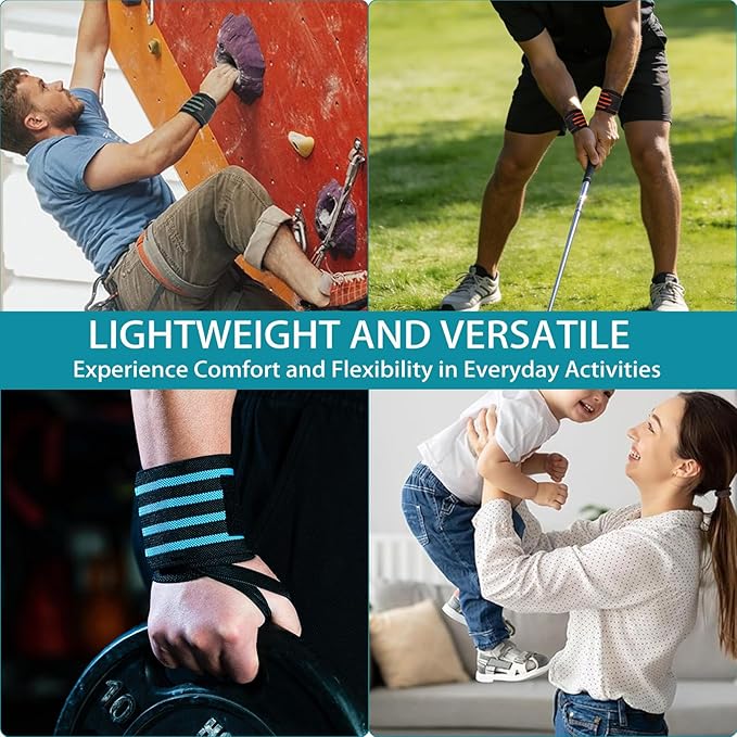 Wrist Wraps for Weightlifting 18" Professional Gym Wrist Straps for Lifting with Heavy Duty Thumb Loop Support for Powerlifting,Bench,Cross Training, Elastic Wrist Brace for Men Women Work Out