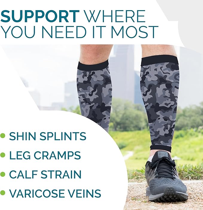 Run Forever Calf Compression Sleeves for Men and Women - Leg Compression Sleeve - Footless Compression Socks for runners