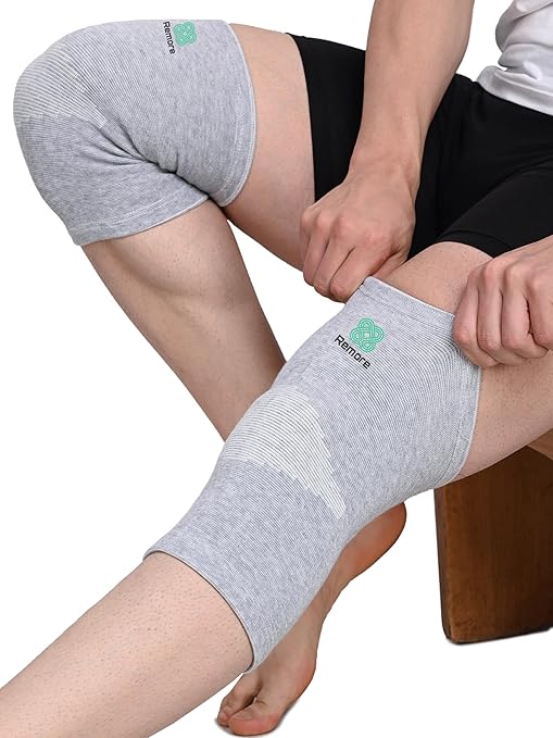 Bamboo Knee Compression Sleeve for Men and Women Bamboo Knee Brace for Men and Women Knee Pain, Gym, Running, Basketball, Meniscus Tear, Sports, Joint Pain Relief, Injury Recovery (58-64cm Thigh)(XXL)