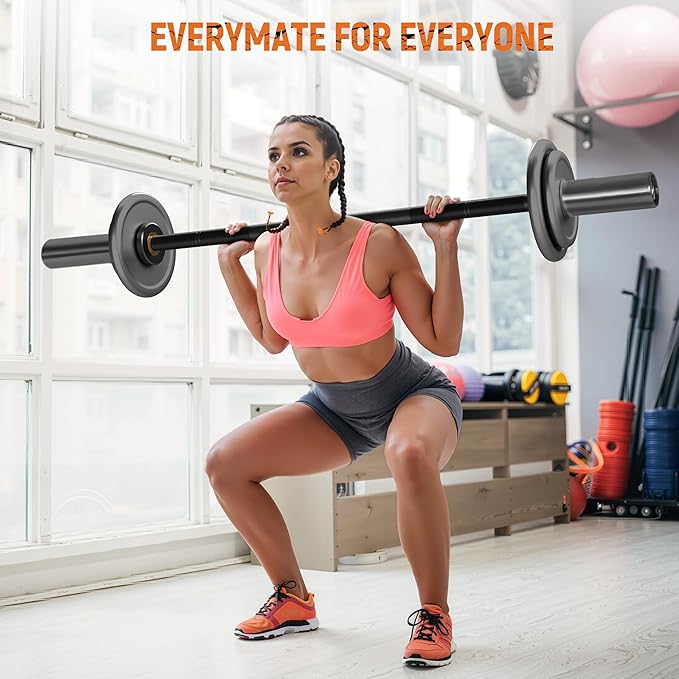EVERYMATE 5kg Olympic Technique Bar – Lightweight Aluminum Training Barbell for Beginners, Youth & Rehab | 25mm Knurled Grip, 150lb Capacity, Compatible with 2" Weight Plates – Ideal for Form Practice & Cross-Training