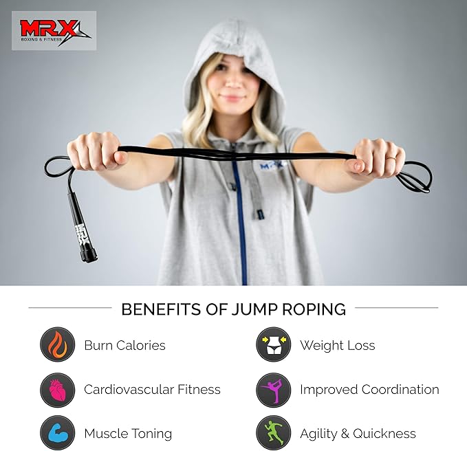 MRX 9" PVC Jump Rope for Cardio Fitness - Versatile Jump Rope for Both Kids and Adults - Great Jump Rope for Exercise