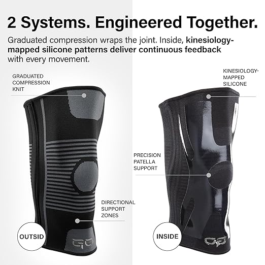 Kinesiology Knee Compression Sleeves - Professional Knee Support Braces for Men and Women for Joint Pain Relief, Swelling, ACL, MCL, FSA and HSA Approved (Black, Small)