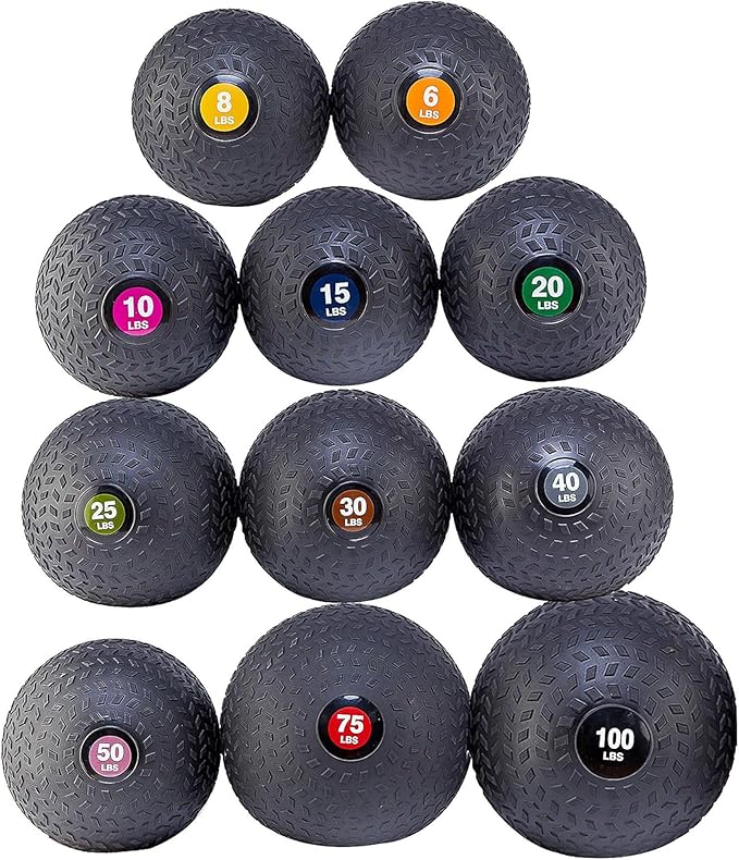 Fitvids Slam Medicine Wall Balls Workout Exercise Fitness Weighted Balls for Cross Training, Strength and Conditioning Exercises, Cardio and Core Workouts