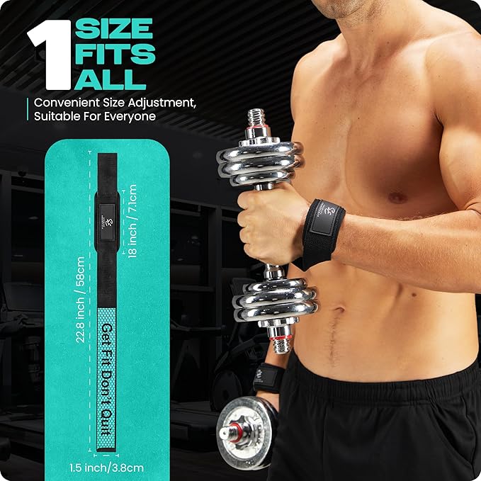 Special Essentials 2 Pack of Wrist Straps for Weightlifting - Two-Sided Anti Slip Silicone Grip & Padded Neoprene - Durable Gym Lifting Straps for Men and Women for Bodybuilding & Powerlifting