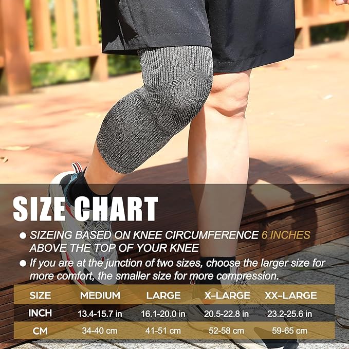 NEENCA Ultra-thin Knee Sleeve for Knee Pain, Lightest Knee Compression Sleeve with Graphene Ions Infused Fabric for Pain Relief, Swelling, Arthritis, Poor Circulation, Running, Sport- FSA/HSA Approved