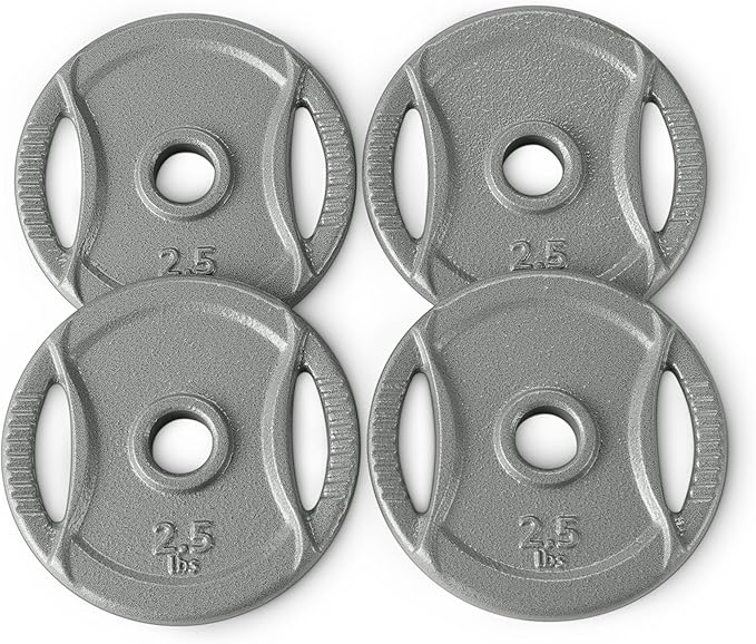 Amazon Basics 1-Inch Cast Iron Grip Weight Plates