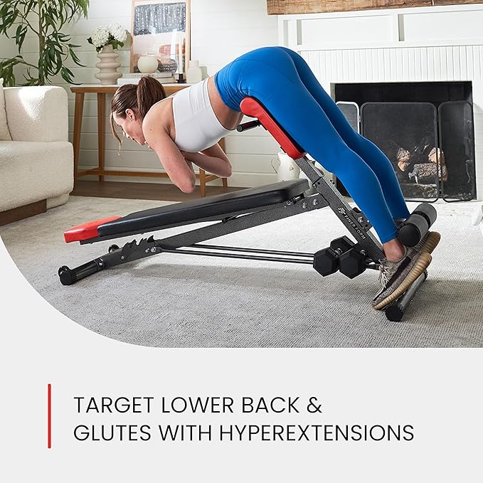 FF Finer Form Multi-Functional Weight Bench for Full All-in-One Body Workout – Adjustable Workout Bench Press for Home Gym, Fitness equipment for Back HyperExtension, Roman Chair Exercise, Sit up