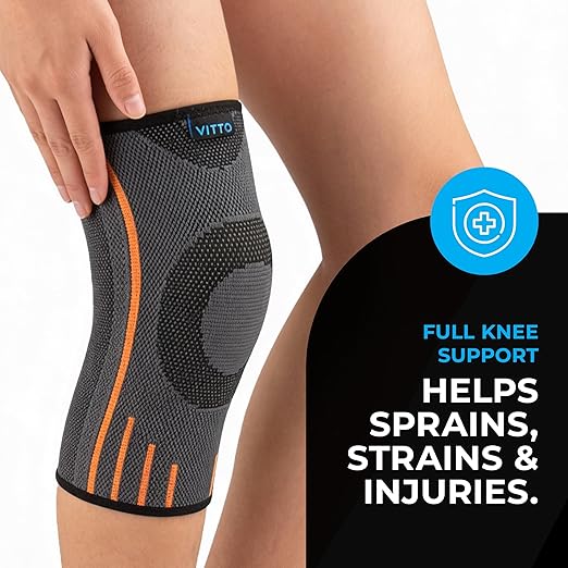VITTO Kids Knee Brace - Osgood Schlatter Knee Brace Youth, Compression Sleeve for Boys and Girls from 4-14 years old (M)