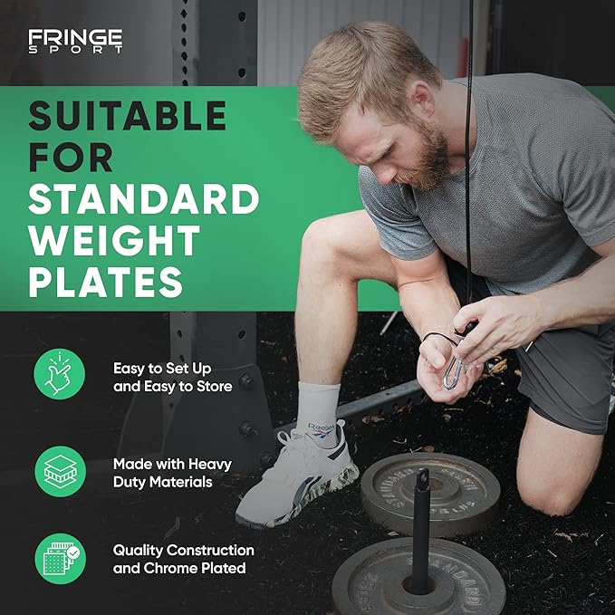 FringeSport LAT and Lift Portable Cable Pulley Training System | 285 lbs Capacity LAT Pulldown Machine with Attachments | Wide and Loose Grip Pulley System Gym at Home | Cable Machine Gym Equipment