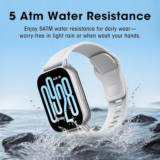 Xiaomi Redmi 5 Active Smart Watch, Step Counter Sport Watch for Women Men with 2" LCD Large Display, 140 Sports Modes, 5ATM Waterproof (Active-Matte Silver)