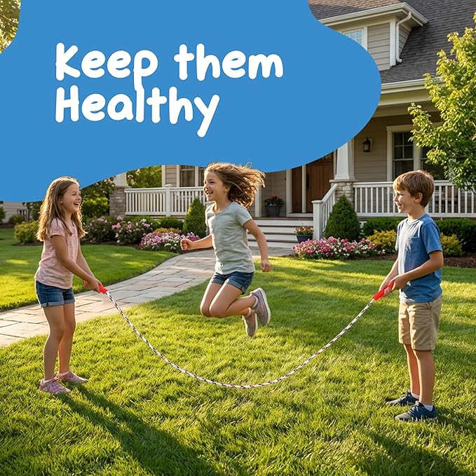 ArtCreativity 84 Inch Nylon Ropes for Kids - Pack of 12 - Durable Jump Ropes with Plastic Handles - Healthy Indoor and Outdoor Activity, Classroom Gifts, Party Favors, Gifts for Boys and Girls