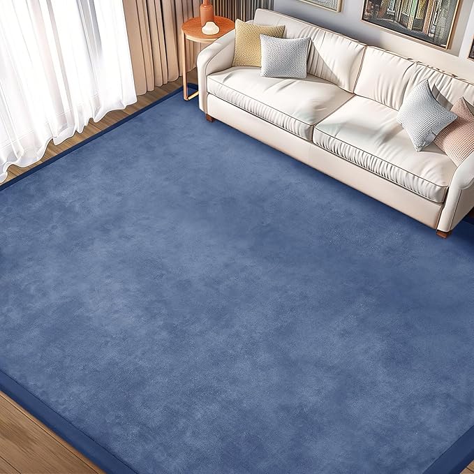 Baby Play Mat for Floor Nursery Rug Muscle Mat Area Rug Playroom Rug 79"x158" Playpen Mat Memory Foam 1.3" Thick Crawling Mat for Babies,Toddlers, Infants, Kids,Sapphire Blue