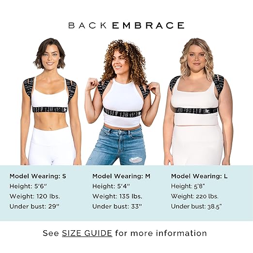 BackEmbrace Posture Corrector for Women and Men - Made in USA - Slim and Adjustable Shoulder Brace - Back Brace for Back Pain Relief - Lightning Bolt XS/S