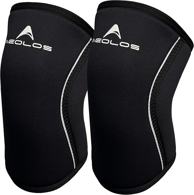 AEOLOS Knee Sleeves (1 Pair)，7mm Compression Knee Braces for Heavy-Lifting,Squats,Gym and Other Sports