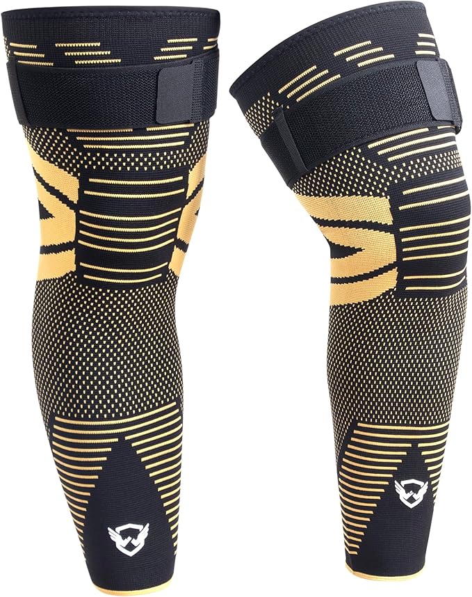 Dr.Welland Leg Sleeves (PAIR) Copper Infused for Arthritis,Meniscus Tear, ACL, MCL, Joint Pain Relief - Thigh & Calf Support